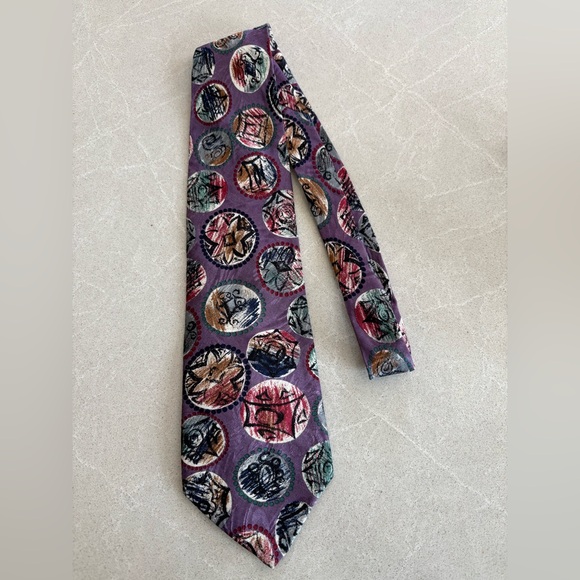 Designer Multicolor Patterned Men's Tie - Picture 2 of 7